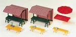 Preiser 17500 Ho Scale Market Stalls & Sunshades. Fixed Price $31.99.