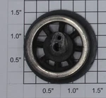 Lionel SLS-260E-7 Black Spoked Plain Drive Wheel With Teardrop Screw Boss. Fixed Price $7.00.