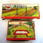 1950S Vtg Plasticville Signal Bridge 1403-79 & Original Playground 1406-79. Fixed Price $24.50.