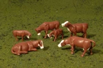 Scale Bachmann Scene Scapes Six Brown & White Cows Cattle. Fixed Price $18.95.