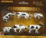 Bachmann 33153 Black And White Cow Figures (set Of 6). Fixed Price $16.85.